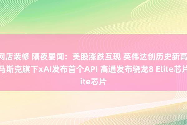 网店装修 隔夜要闻：美股涨跌互现 英伟达创历史新高 马斯克旗下xAI发布首个API 高通发布骁龙8 Elite芯片