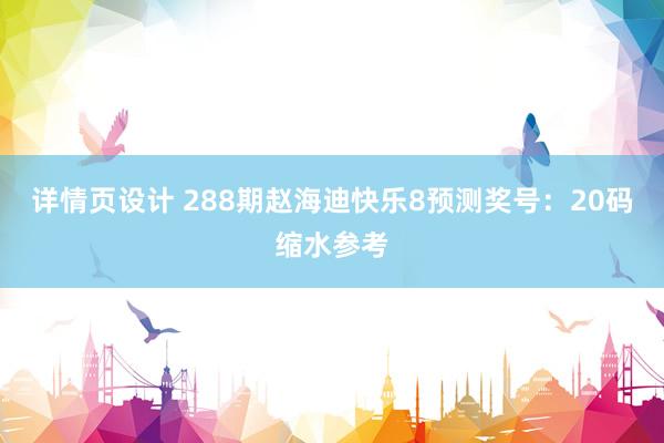 详情页设计 288期赵海迪快乐8预测奖号：20码缩水参考